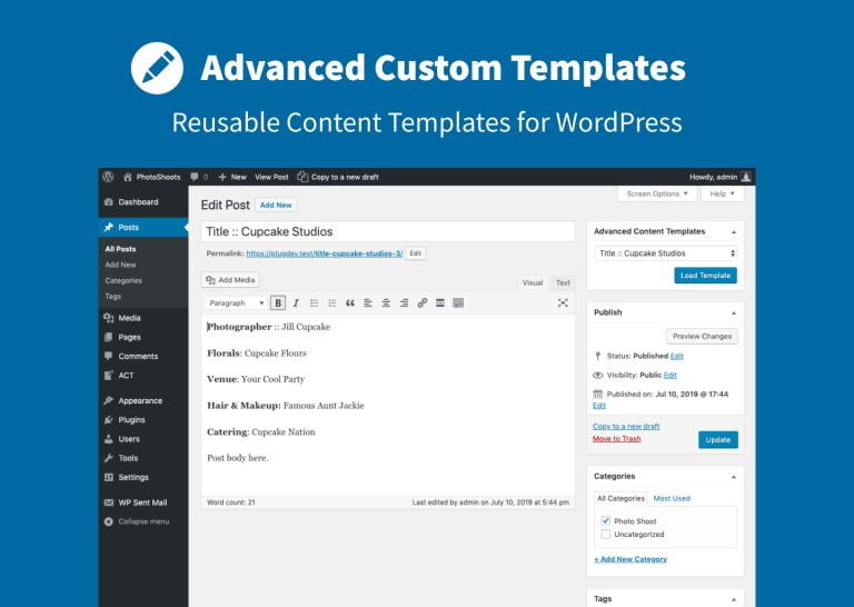 دانلود افزونه Advanced Content Templates برای وردپرس