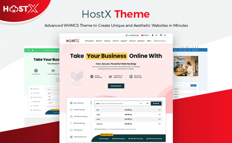 دانلود قالب HostX برای اسکریپت WHMCS
