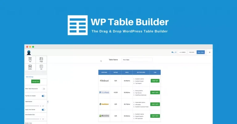 دانلود افزونه WP Table Builder برای وردپرس