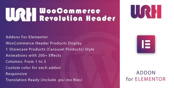 دانلود افزونه WooCommerce Revolution Header برای المنتور