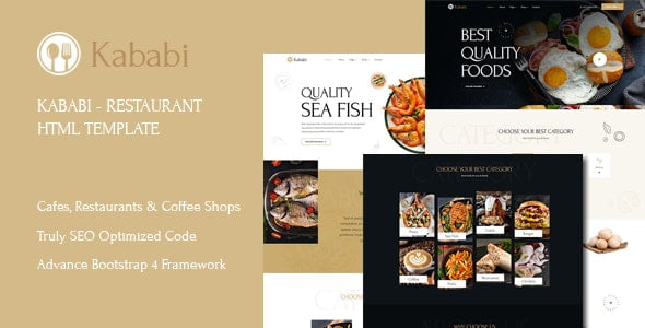دانلود قالب HTML رستورانی Kababi