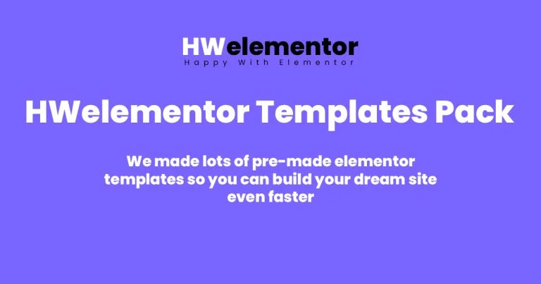 دانلود کیت تمپلیت المنتور HWelementor Templates Pack