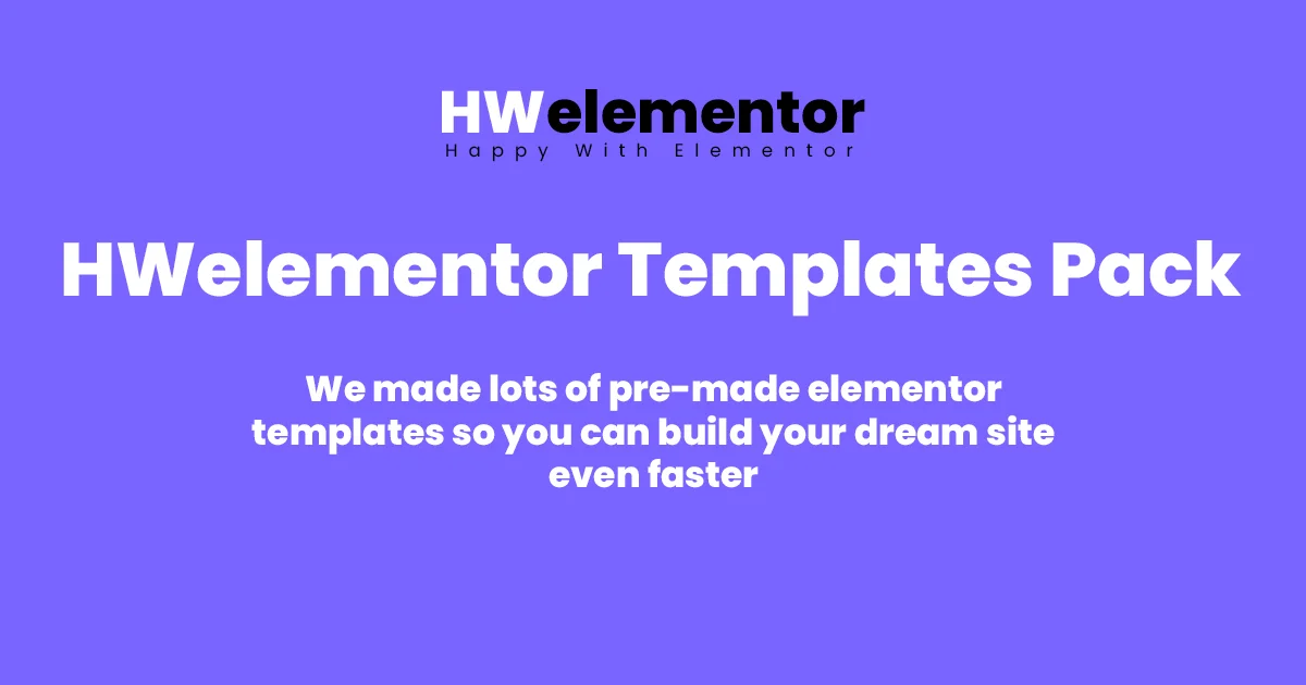 دانلود کیت تمپلیت المنتور HWelementor Templates Pack