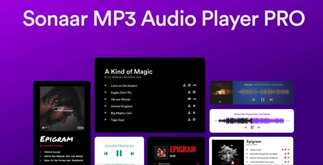 دانلود افزونه Sonaar MP3 Audio Player PRO برای وردپرس