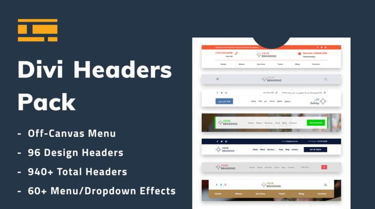 دانلود Divi Headers Pack برای قالب دیوی
