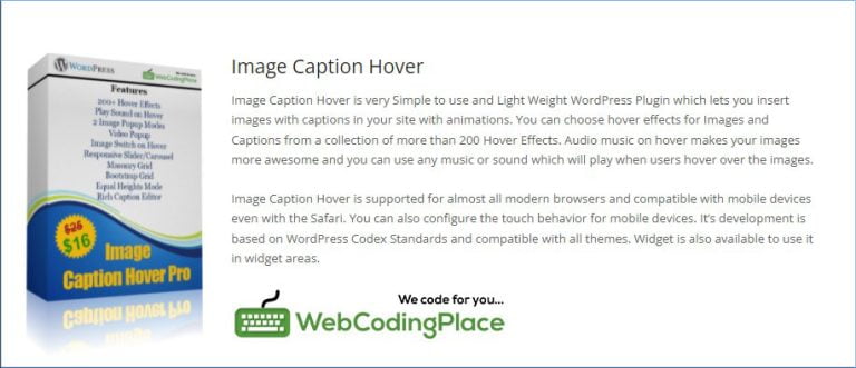 دانلود افزونه Image Caption Hover برای وردپرس