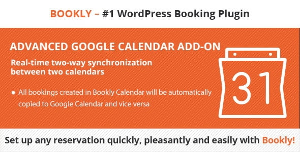 دانلود ادآن Bookly Advanced Google Calendar برای بوکلی