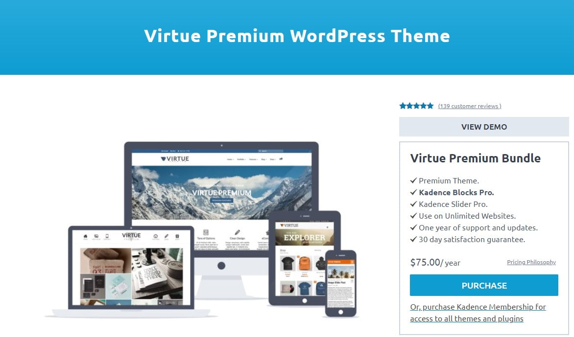 دانلود قالب Virtue Premium برای وردپرس