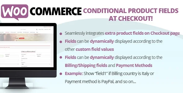 دانلود افزونه WooCommerce Conditional Product Fields at Checkout برای ووکامرس