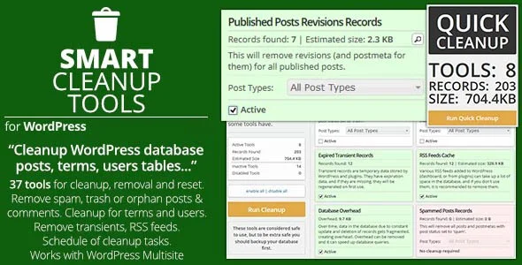 دانلود افزونه Smart Cleanup Tools برای وردپرس
