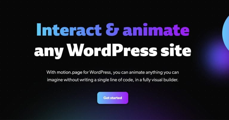 دانلود افزونه Motion Page برای وردپرس