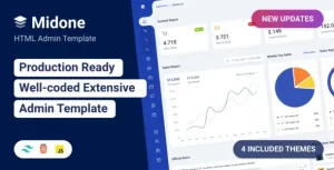 دانلود قالب HTML داشبورد مدیریت Midone