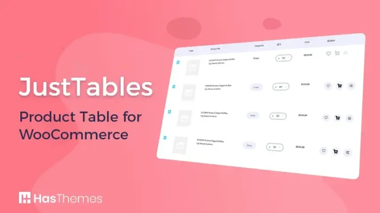 دانلود افزونه JustTables Pro برای ووکامرس