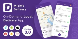 دانلود اپلیکیشن پیک و دلیوری فلاتر MightyDelivery