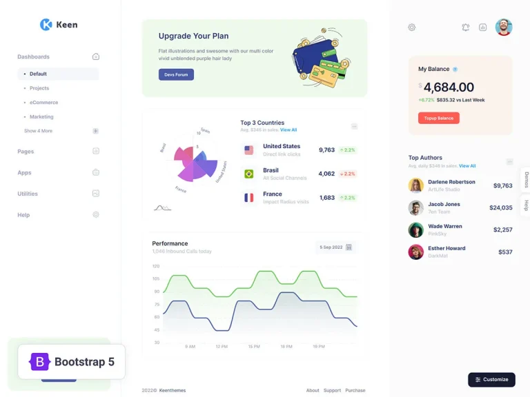 دانلود Keen - قالب بوت استرپ داشبورد مدیریت