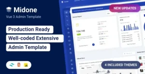 دانلود قالب Vuejs داشبورد مدیریت Midone