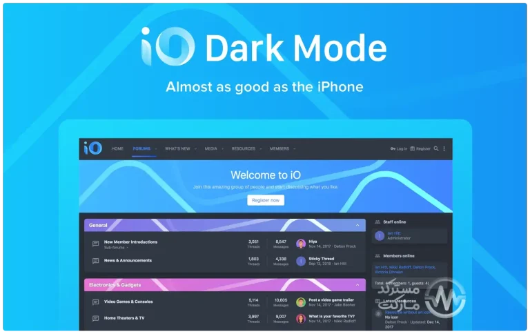 دانلود قالب iO Dark Mode برای زنفورو