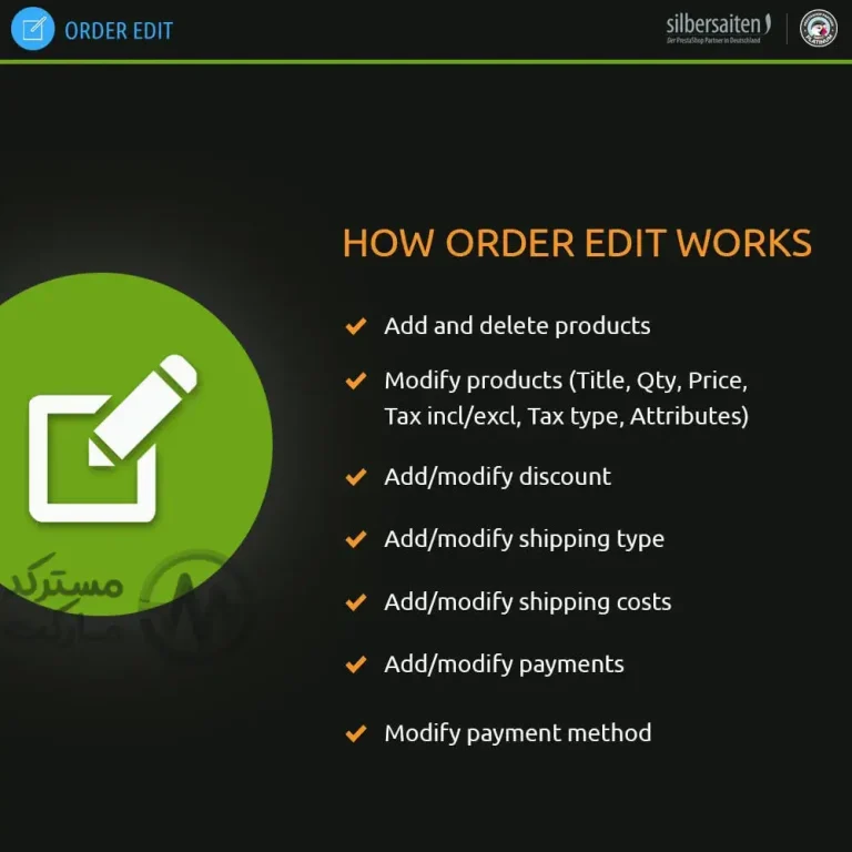 دانلود ماژول Order Edit ویرایش سفارش پرستاشاپ