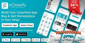 اپلیکیشن فلاتر eClassify دایرکتوری خرید و فروش به همراه پنل مدیریت لاراول