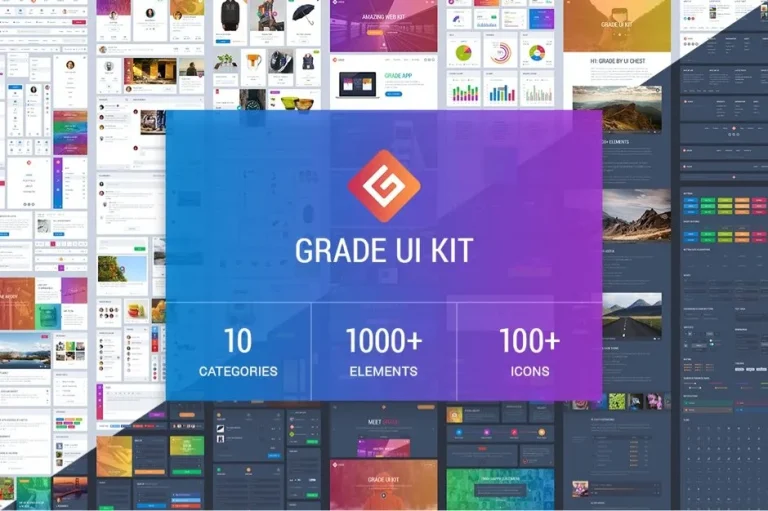 دانلود Grade UI Kit مجموعه طرح کیت رابط کاربری گرید