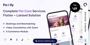 دانلود اپلیکیشن فلاتر Pawlly مراقبت حیوانات