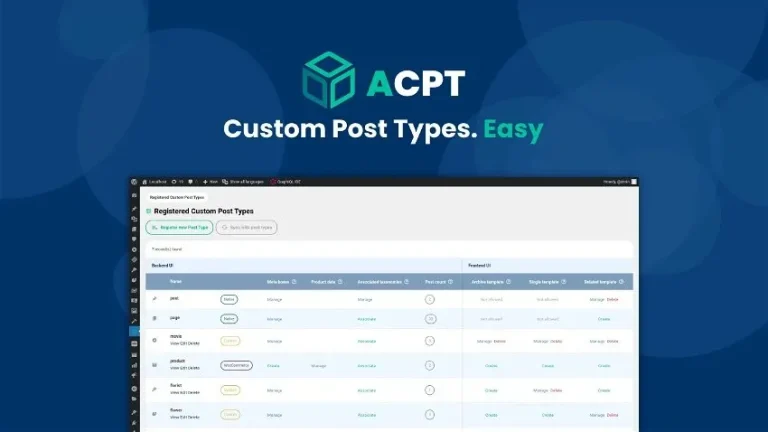 دانلود افزونه ACPT Custom Post Types Pro برای وردپرس