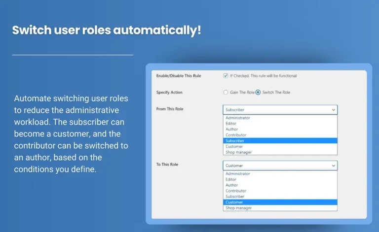 دانلود افزونه Automatic User Roles Switcher تغییر اتوماتیک نقش کاربری ووکامرس