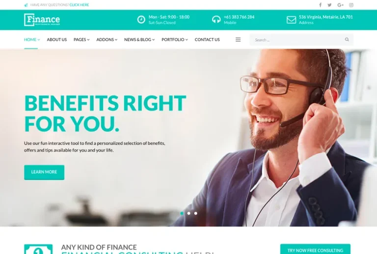JS Finance فایننس قالب شرکتی جوملا