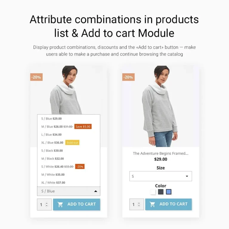 Show Attributes or Combinations ماژول سفارشی سازی محصولات پرستاشاپ