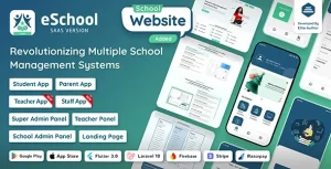 eSchool SaaS اپلیکیشن فلاتر با پنل ادمین لاراول