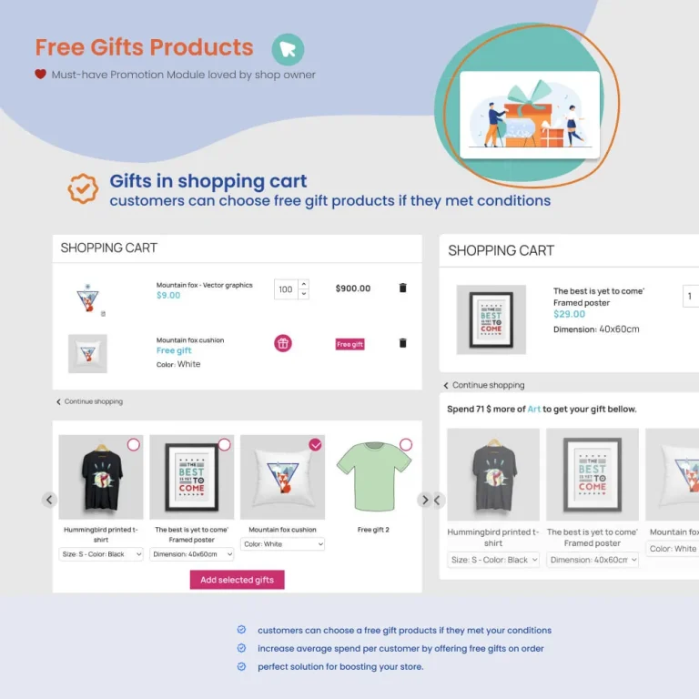 دانلود افزونه Free Gifts Products برای پرستاشاپ
