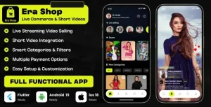 دانلود اپلیکیشن Era Shop لایو استریم و ویدیو کوتاه فلاتر