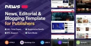 News5 نیوز فایو قالب HTML مجله ای و خبری
