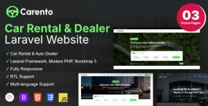 دانلود Carento سیستم رزرو و اجاره خودرو بر پایه لاراول