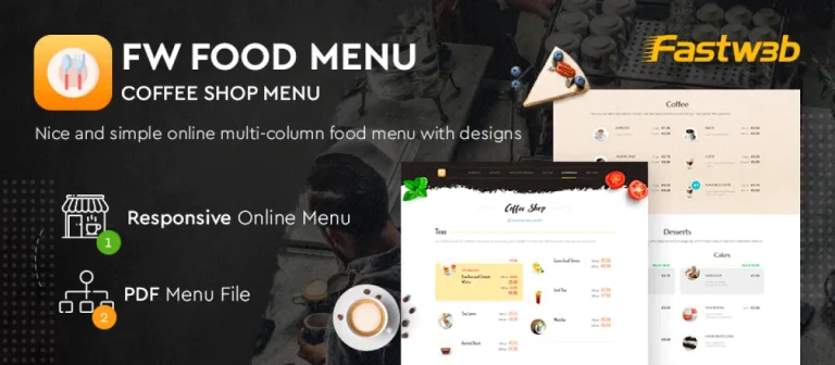 FW Food Menu افزونه منوی غذا و رستوران برای جوملا