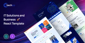 Techco React قالب شرکتی و خدمات آی تی ری اکت