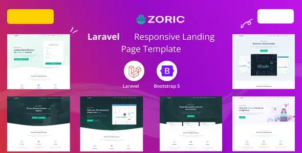 دانلود Zoric قالب لاراول صفحه فرود ریسپانسیو