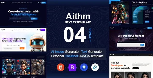 دانلود Aithm Next JS قالب استارتاپ و هوش مصنوعی