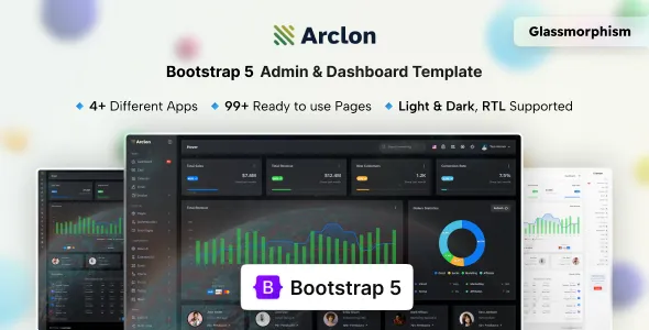 Arclon آرکلون قالب ادمین و داشبورد مدیریت