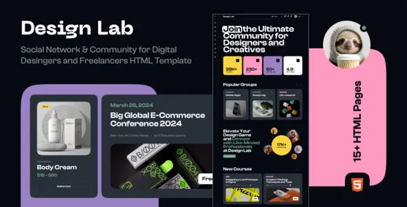 دانلود قالب اچ تی ام ال فریلنسری Design Lab
