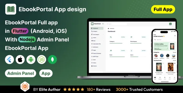 دانلود پلتفرم EbookPortal اپلیکیشن فلاتر با بک اند NodeJS