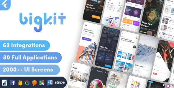 دانلود bigkit کیت رابط کاربری اپلیکیشن فلاتر