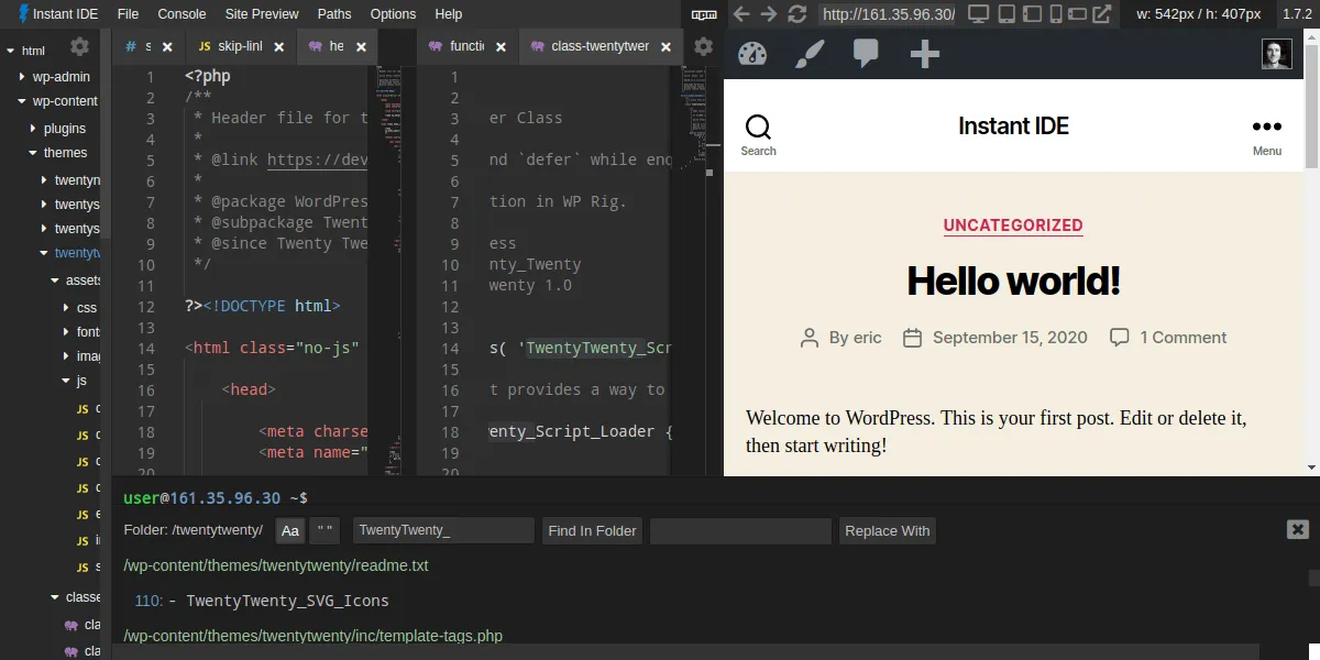 دانلود افزونه Instant IDE Manager برای وردپرس
