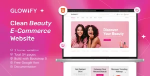 دانلود قالب فروشگاه محصولات زیبایی Glowify