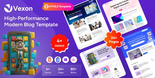 دانلود قالب HTML وبلاگی Vexon