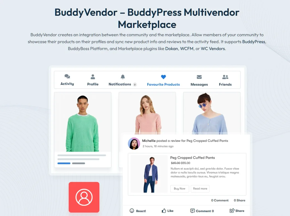 دانلود افزونه BuddyVendor بازار چندفروشندگی بادی پرس