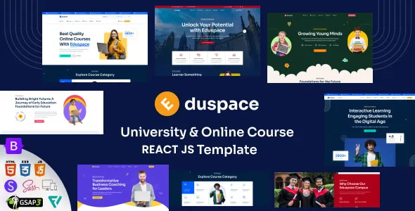 Eduspace اجواسپیس قالب ری اکت جی اس آموزشی