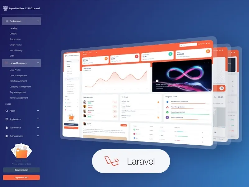 دانلود قالب مدیریت Argon Dashboard 2 Pro Laravel