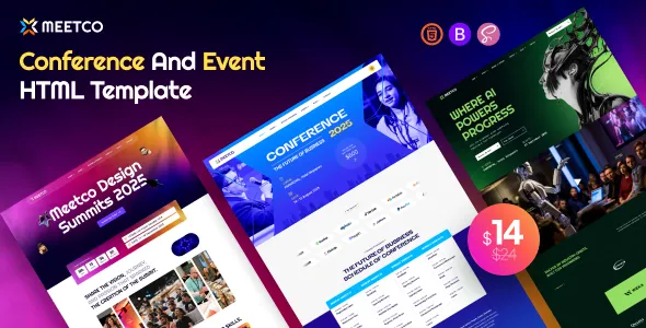 Meetco قالب اچ تی ام ال رویداد و کنفرانس