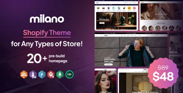 دانلود قالب Milano برای شاپیفای